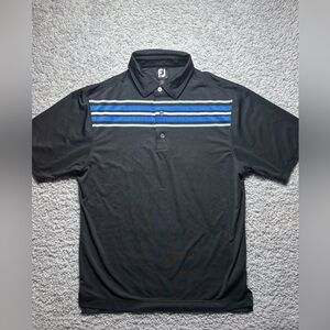 Foot Joy Shirt Mens Large Striped Golf Polo Activewear Performance Outdoors Blue